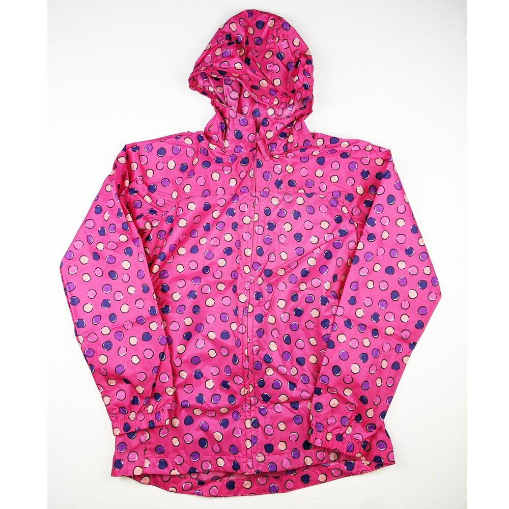 Land's End Pink Polka Dot Shell Jacket Girls Large 14